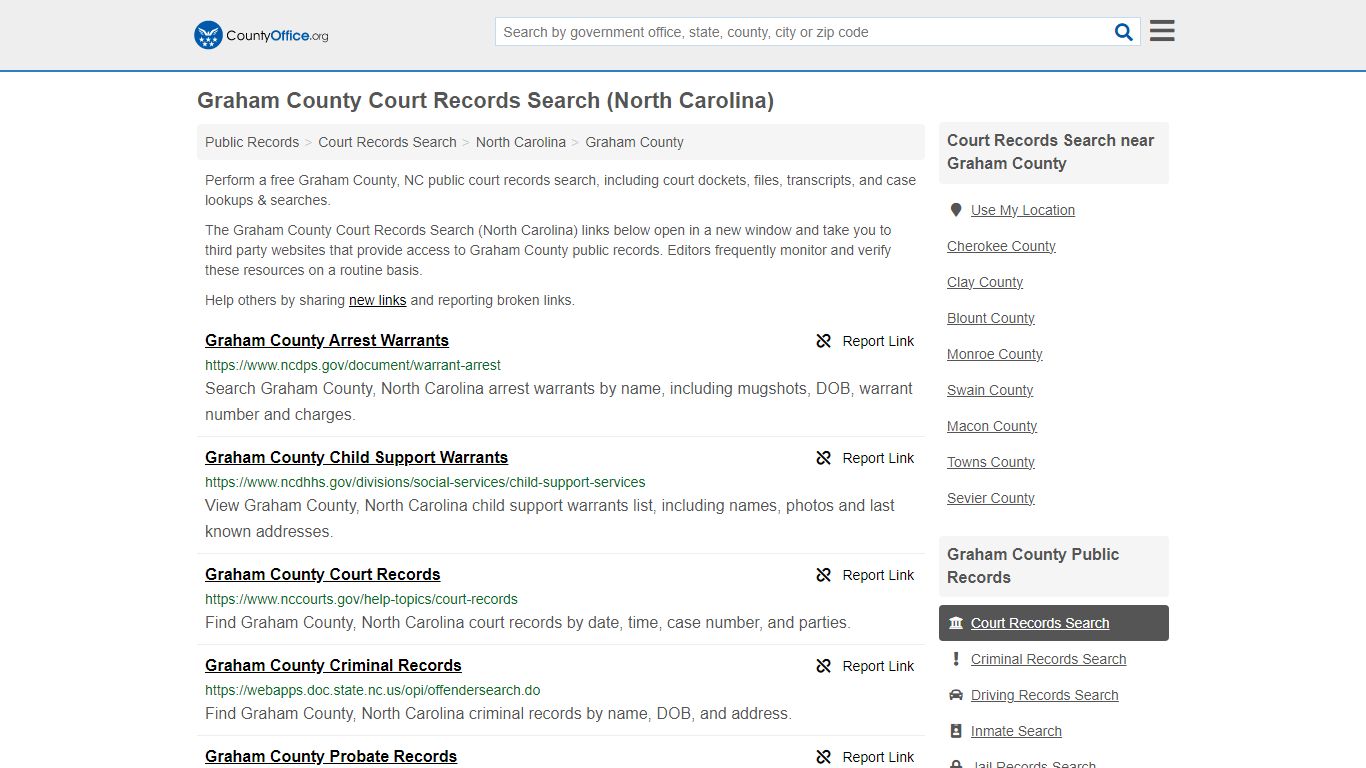 Graham County Court Records Search (North Carolina) - County Office