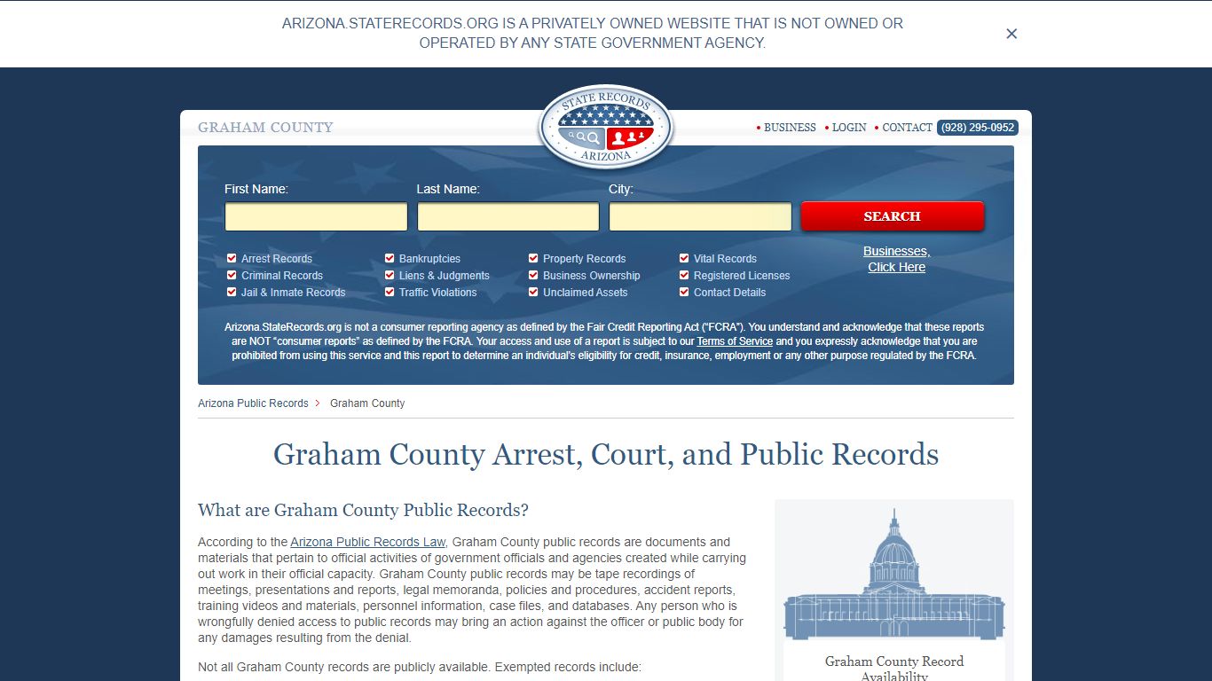 Graham County Arrest, Court, and Public Records